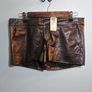NWT! Arden B Pewter Faux Leather Shorts